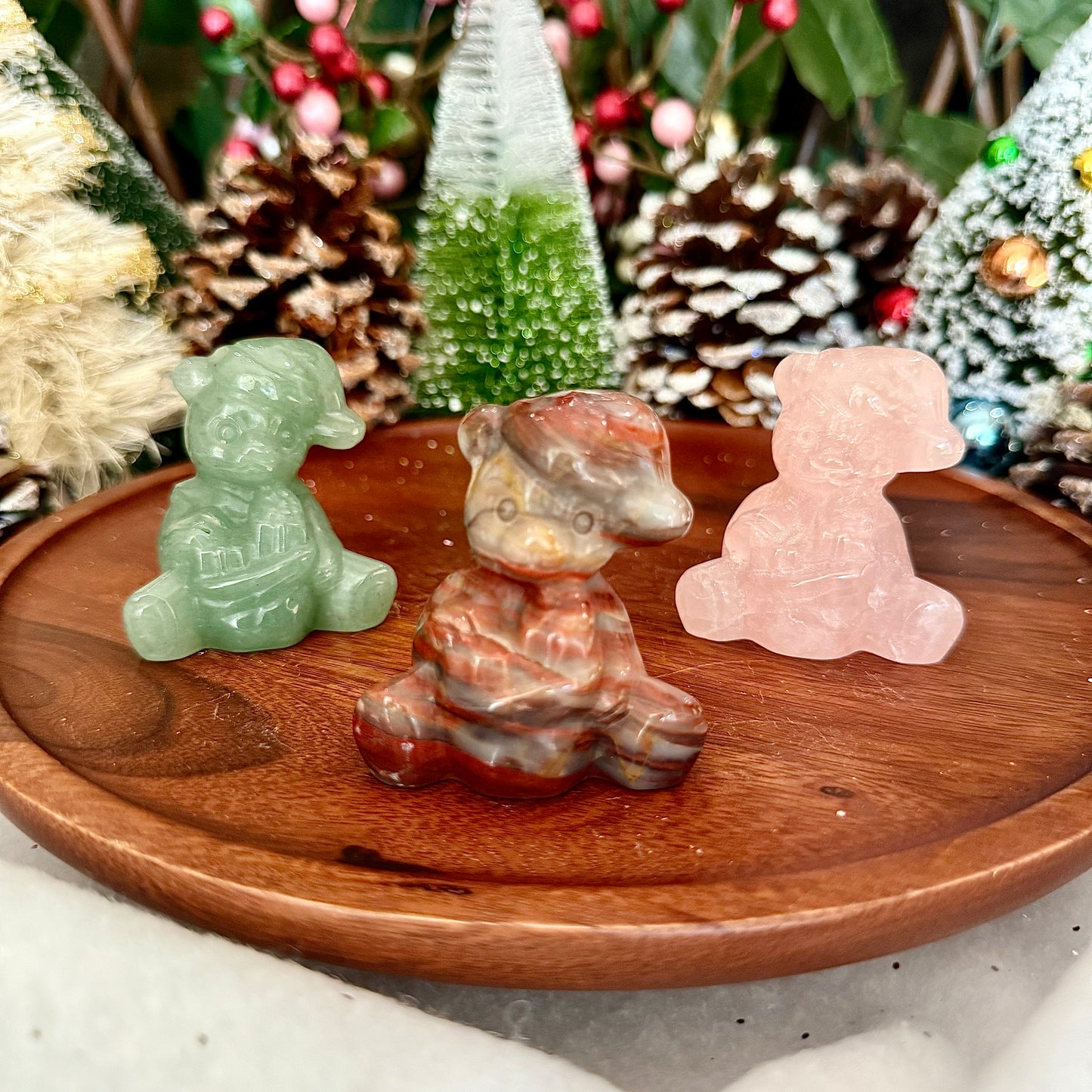 Assorted Carved Santa Teddy Bears, Choose Your Own!