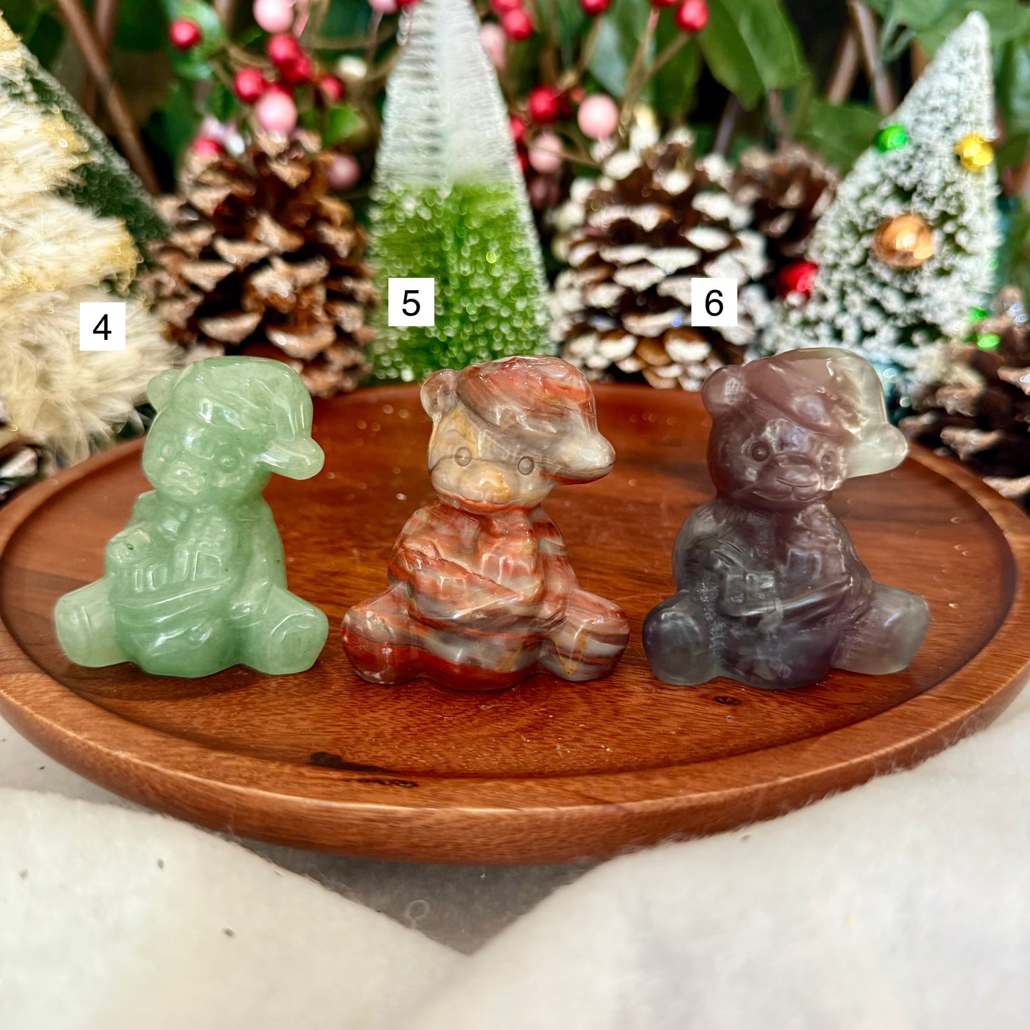 Assorted Carved Santa Teddy Bears, Choose Your Own!