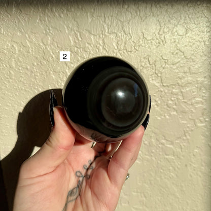 Ice Obsidian Sphere, Highly Protective, Negativity Stone