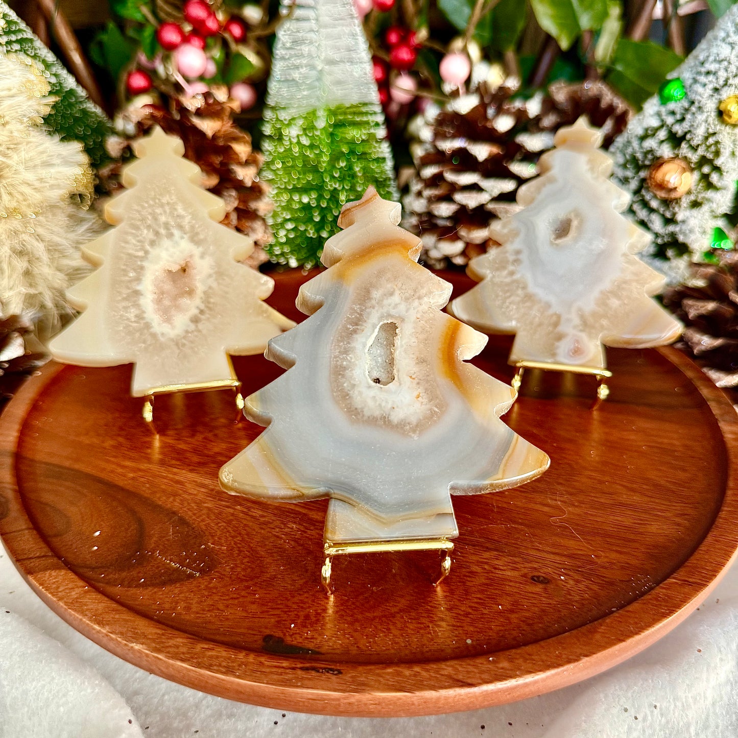 Druzy Agate Christmas Tree, Grounding, Calming & Soothing