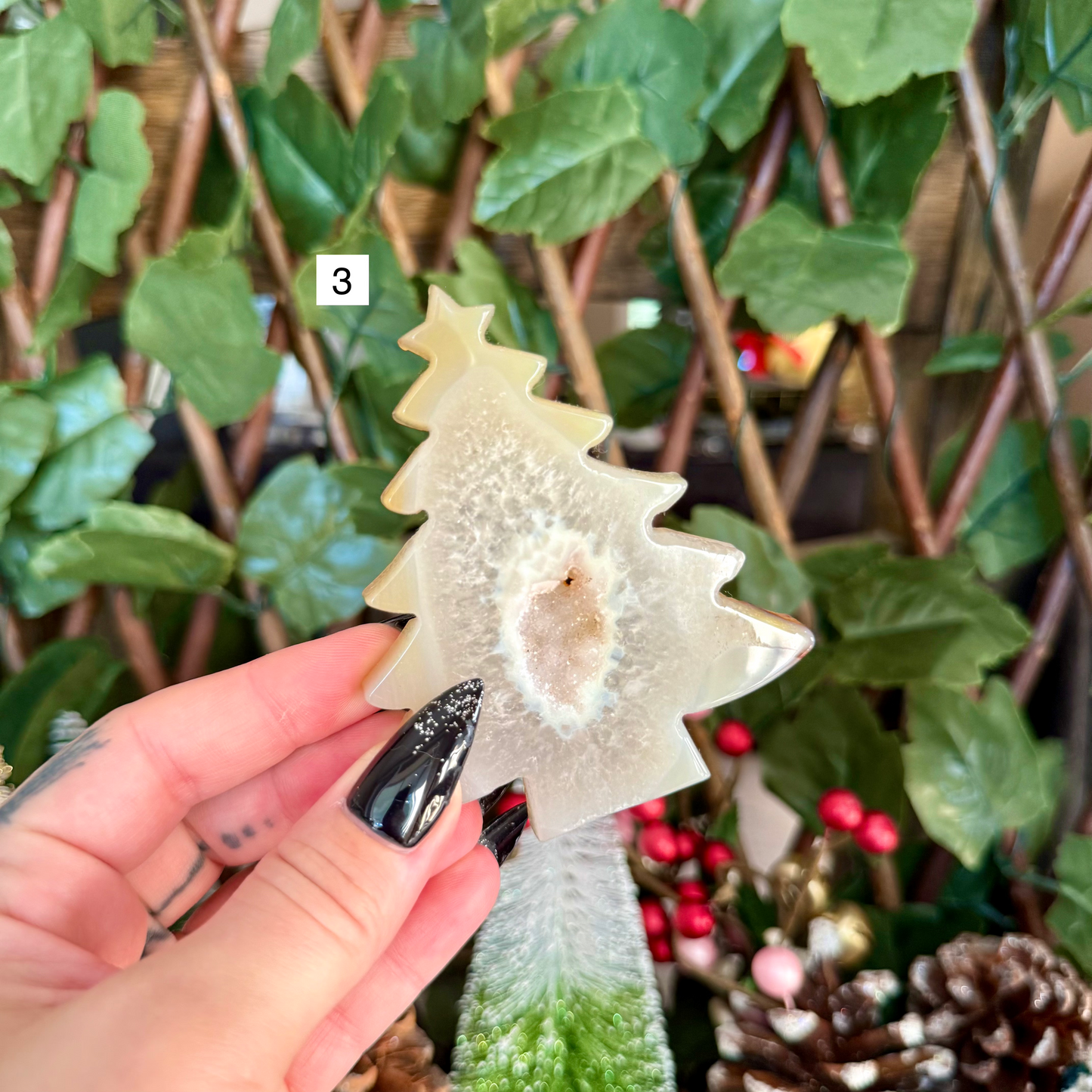 Druzy Agate Christmas Tree, Grounding, Calming & Soothing