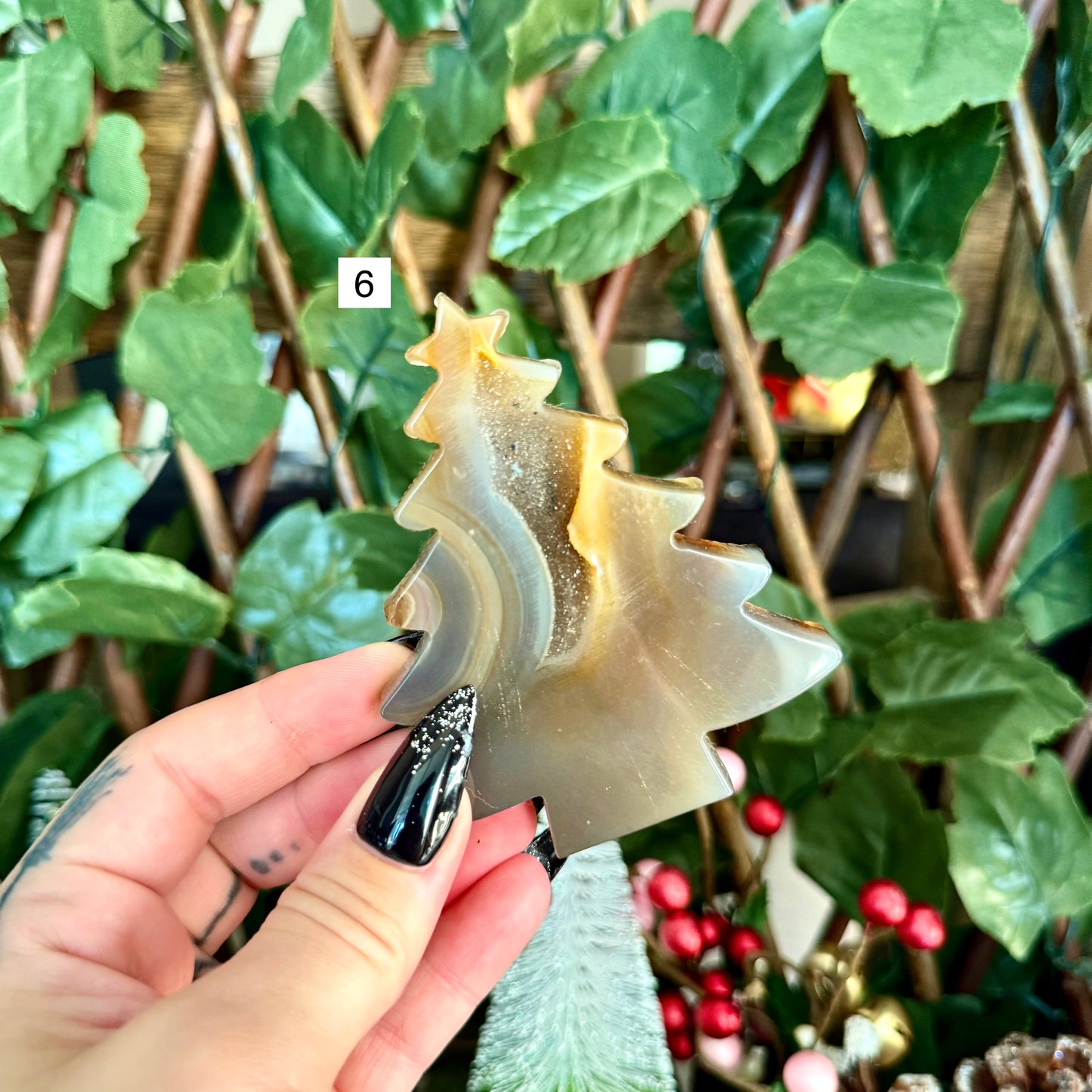 Druzy Agate Christmas Tree, Grounding, Calming & Soothing