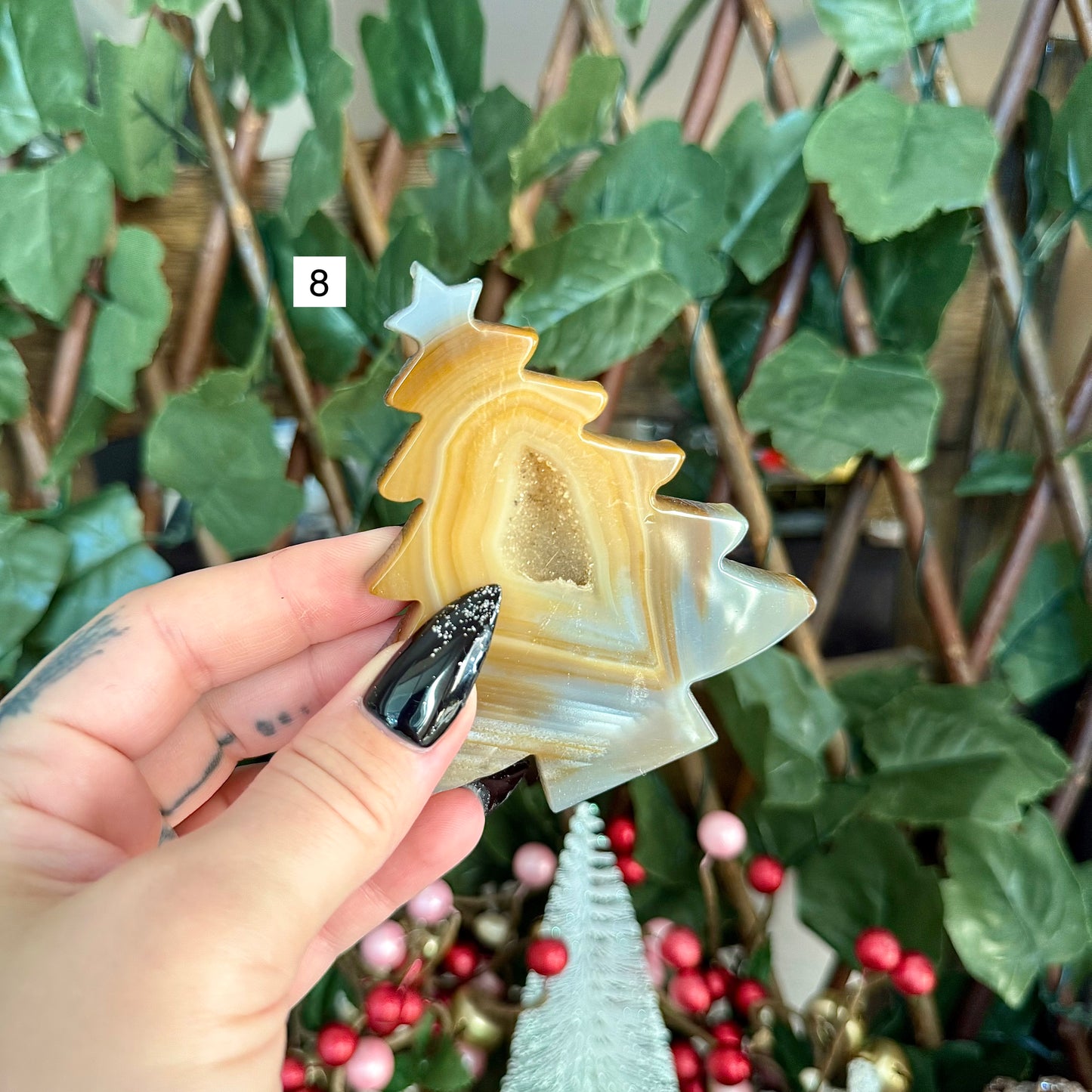 Druzy Agate Christmas Tree, Grounding, Calming & Soothing