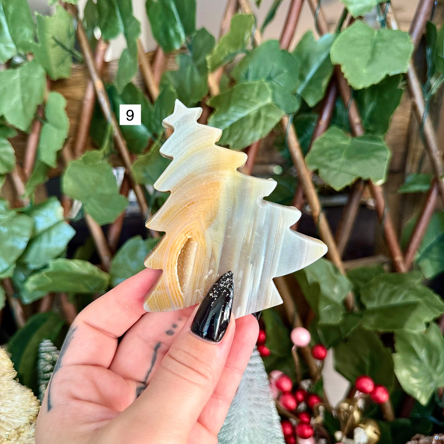 Druzy Agate Christmas Tree, Grounding, Calming & Soothing