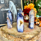 Blue Flower Agate Tower, New Beginnings & Transformation Stone