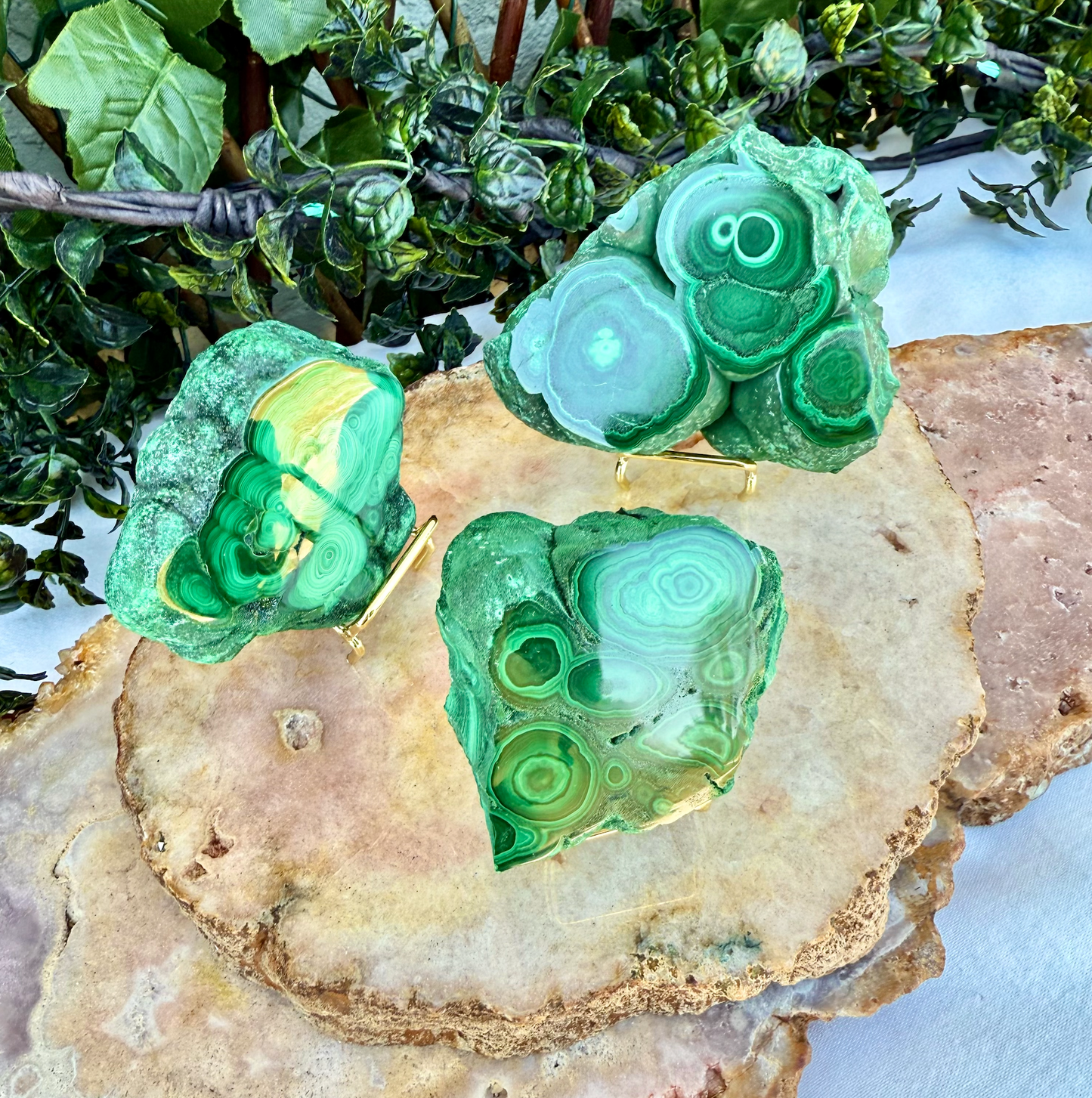 Rare Raw Polished Malachite, Powerful Crystal, Highly Protective