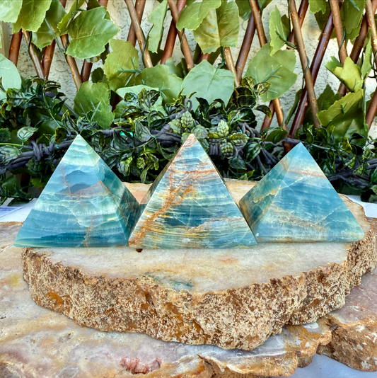 Highest Quality Aquatine Lemurian Pyramid, Anxiety Stone, High Vibrating