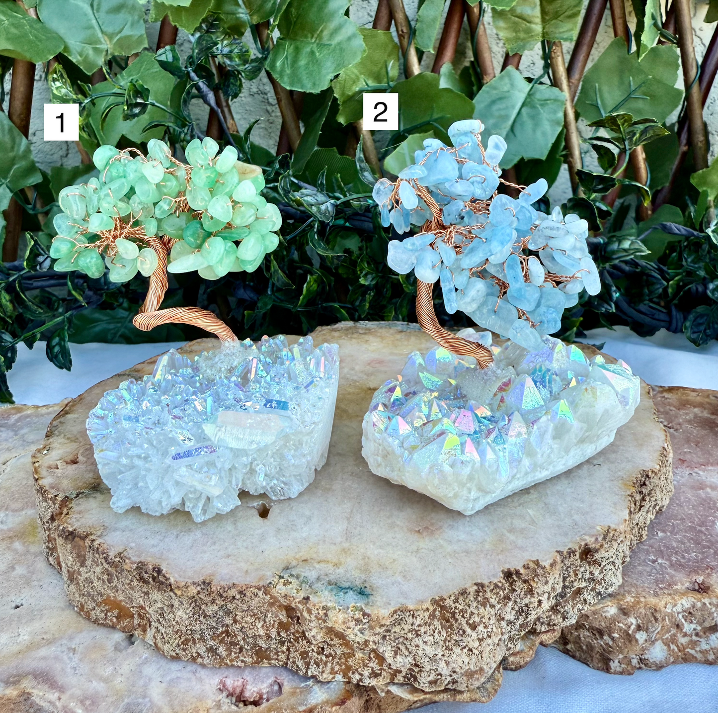 Rainbow Aura Crystal Chip Tree, Assorted, Choose Your Own!